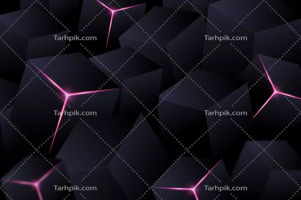 پس زمینه مشکی با گرادیانت و مکعبهای وکتور در طراحی گرافیکی
