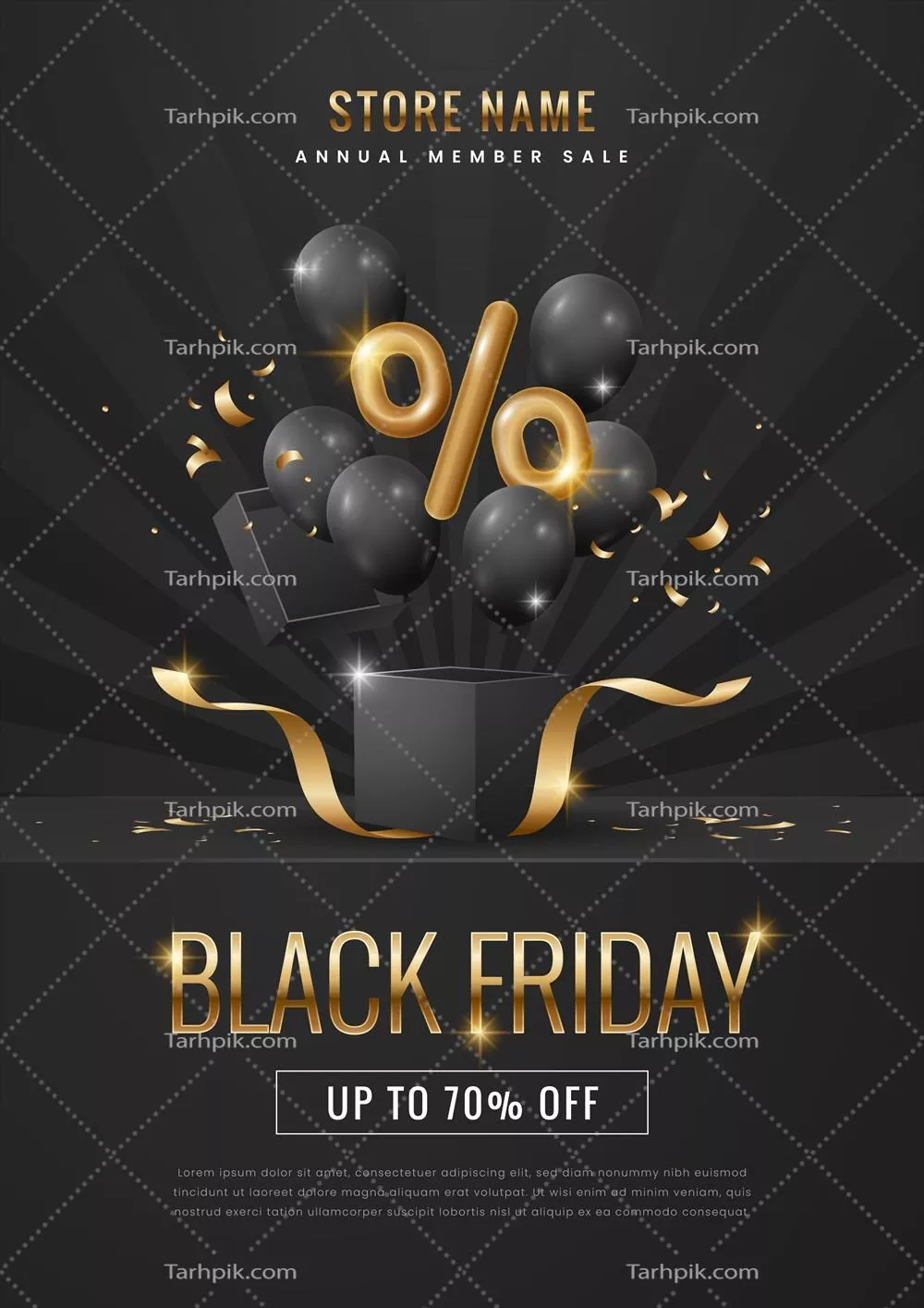 پوستری عمودی با طراحی گرادیانت برای روز جمعه سیاه - الگو و وکتور