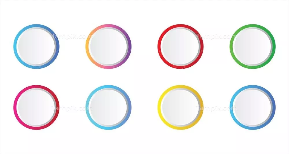 وکتور قالبهای اینفوگرافیک دایرهای رنگی گرادینت آماده برای استفاده