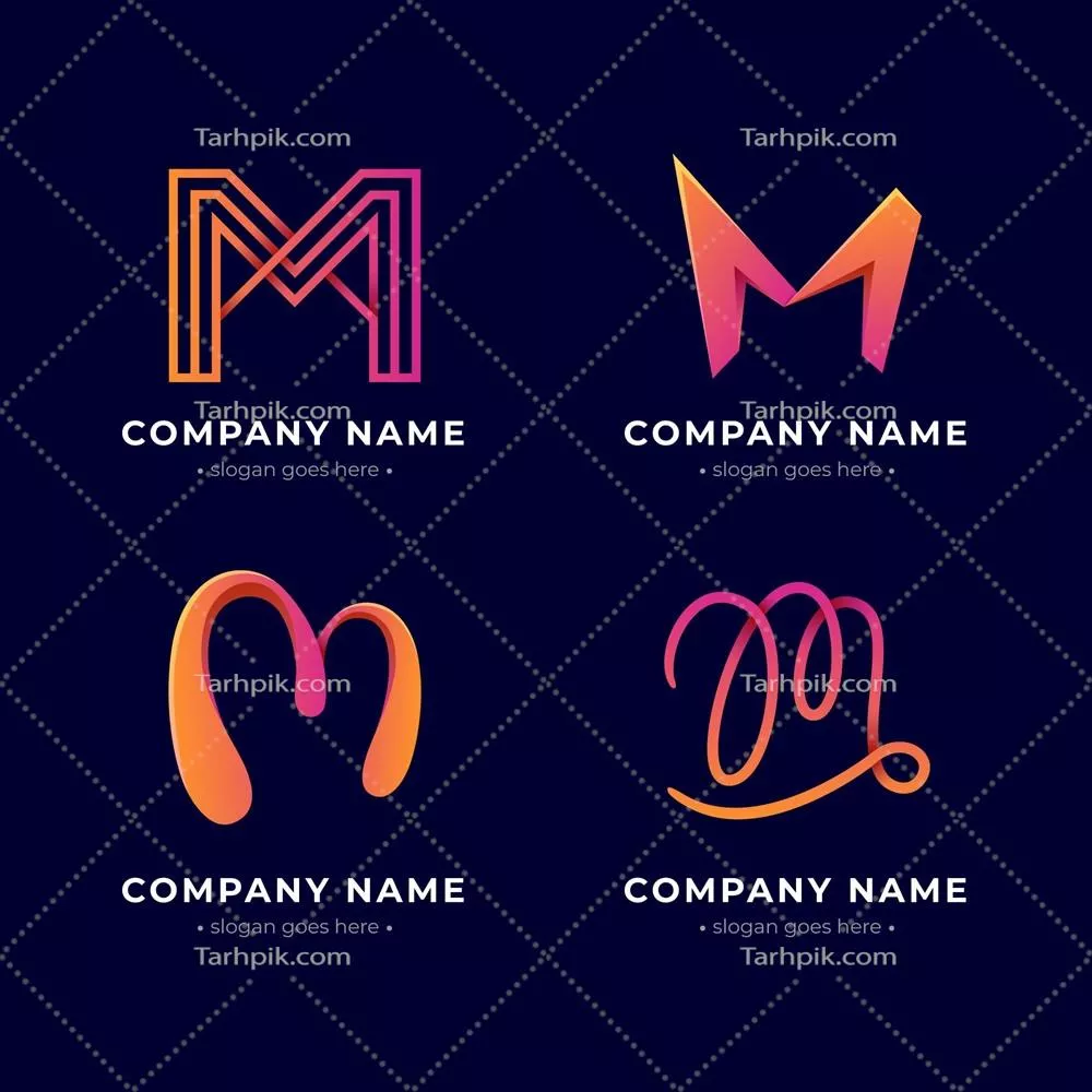 مجموعه لوگوهای رنگی گرادیانت و وکتور در طراحی گرافیک