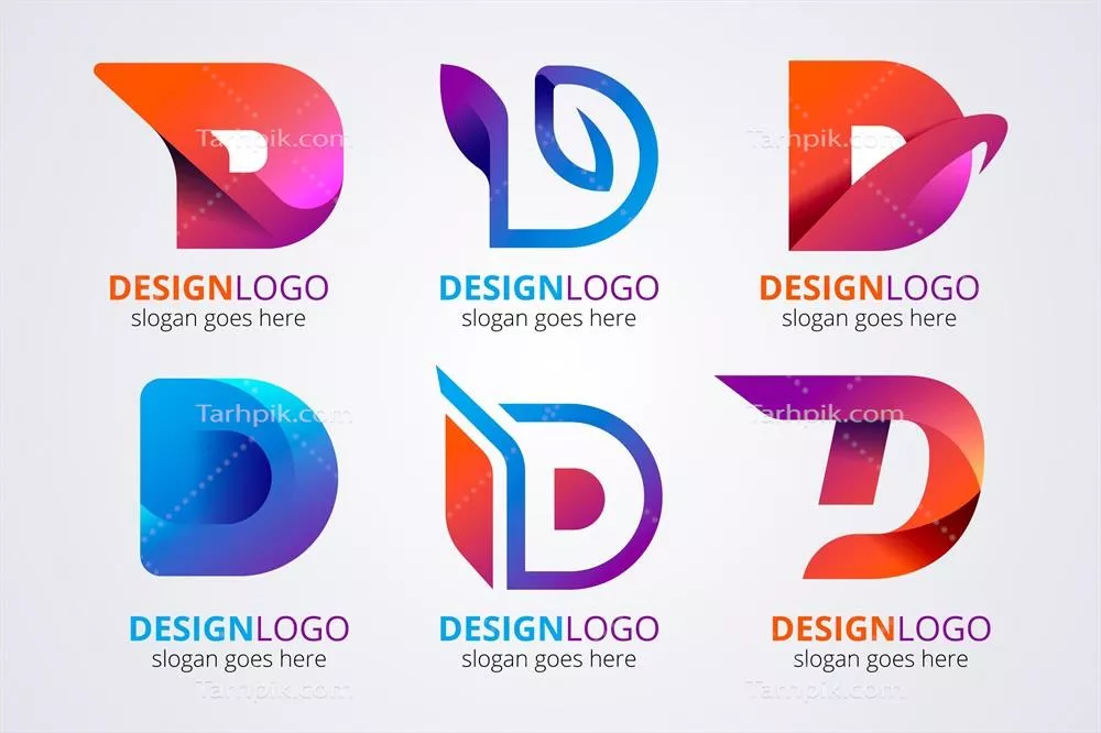 مجموعه الگوهای لوگو د مدل گرادیانت وکتور برای طراحی خلاقانه
