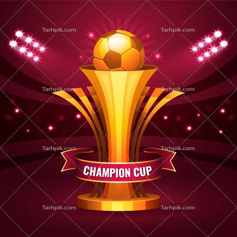 تصویر وکتوری قهرمانی فوتبال با طراحی گرادیان زیبا