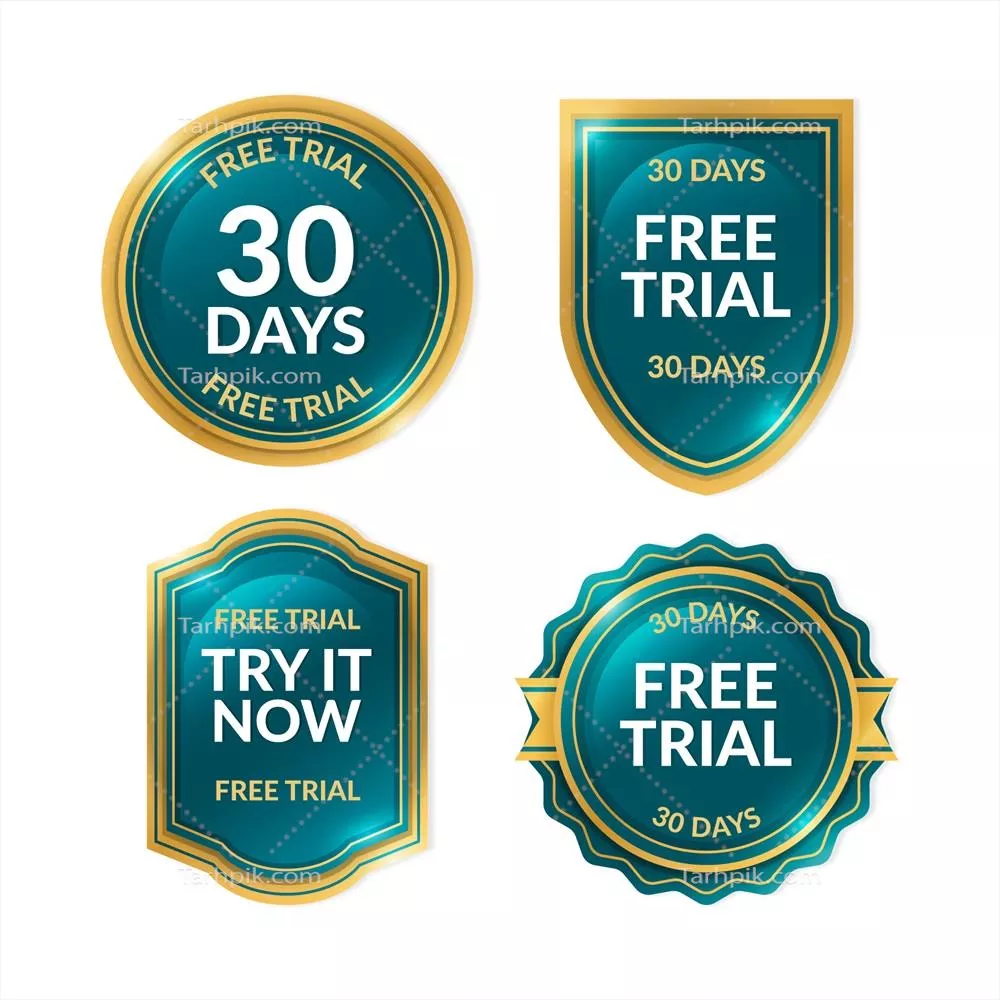 برندهای گرادیانت آزمایش برچسبهای وکتوری برای طراحیهای خلاقانه