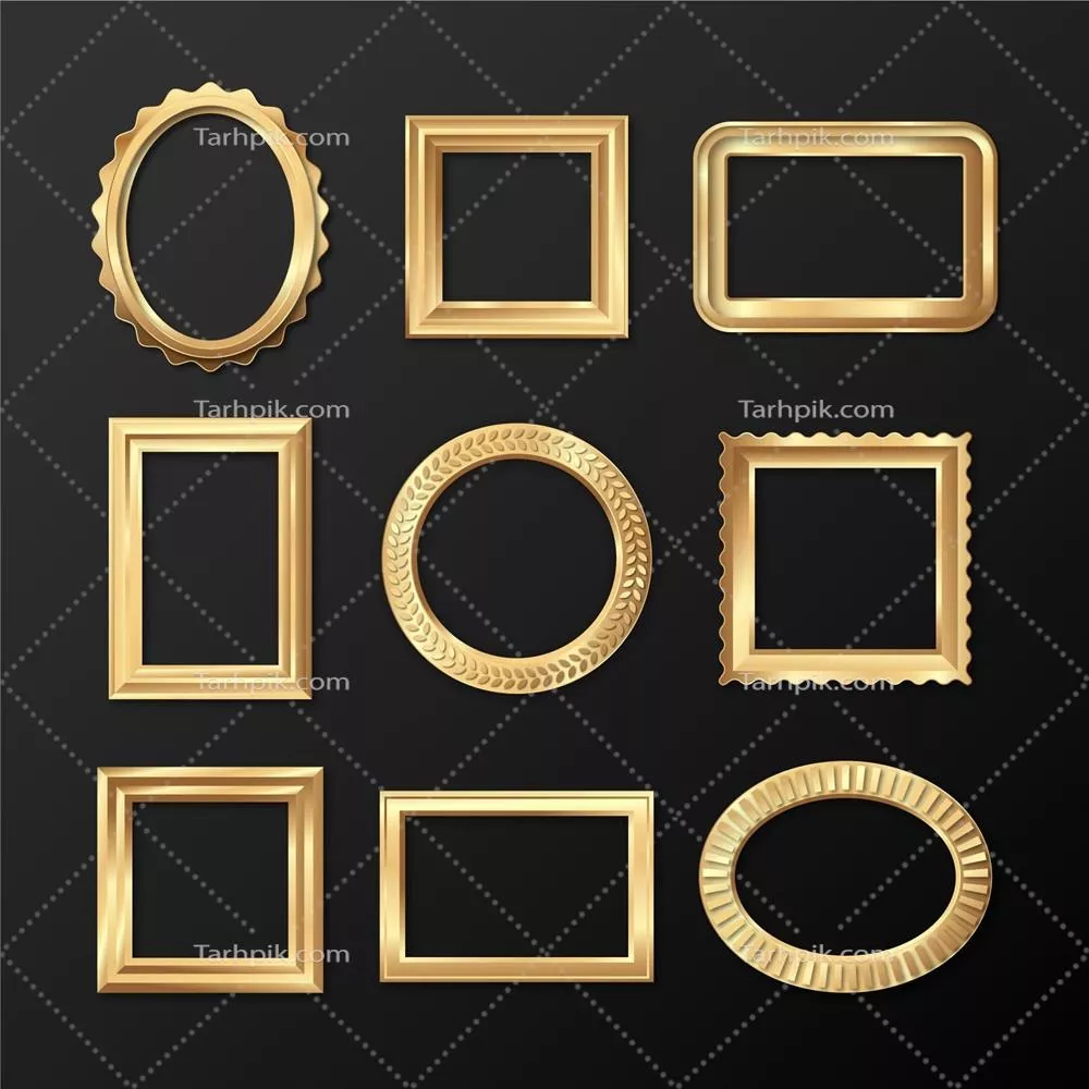 قاب لوکس با گرادیان طلایی - طراحی وکتور با کیفیت بالا