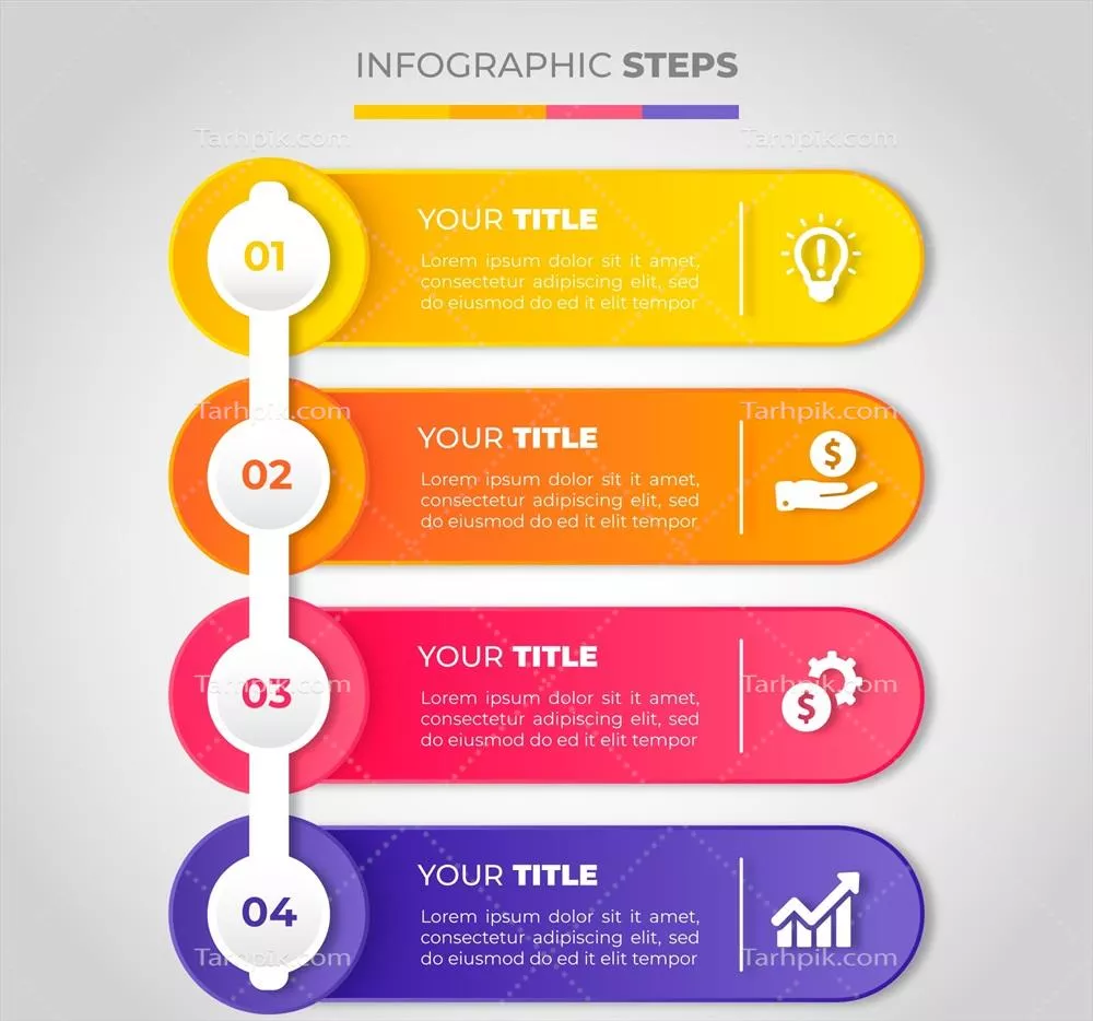 اینفوگرافیک چند مرحلهای با گرادیان و طراحی وکتور