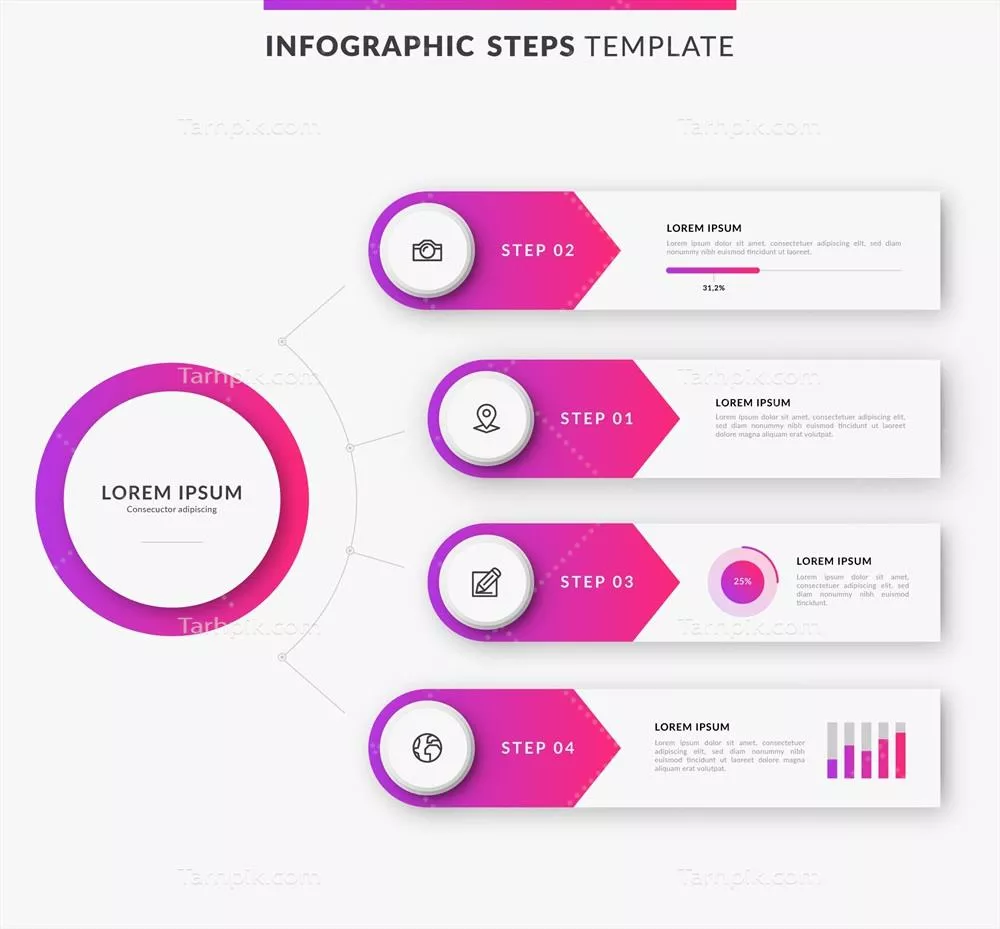 اینفوگرافیک وکتور با گرادیان های زیبا و جذاب