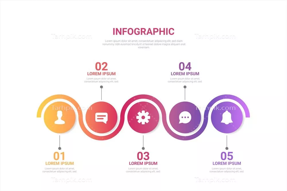 اینفوگرافیک گرادیان با مراحل متنوع به صورت وکتور