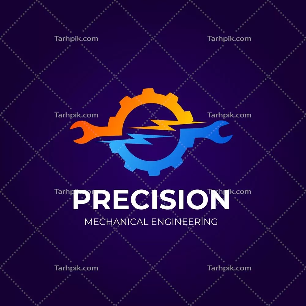 طراحی لوگوی مهندسی مکانیک با گرادیانت و فرمت وکتور