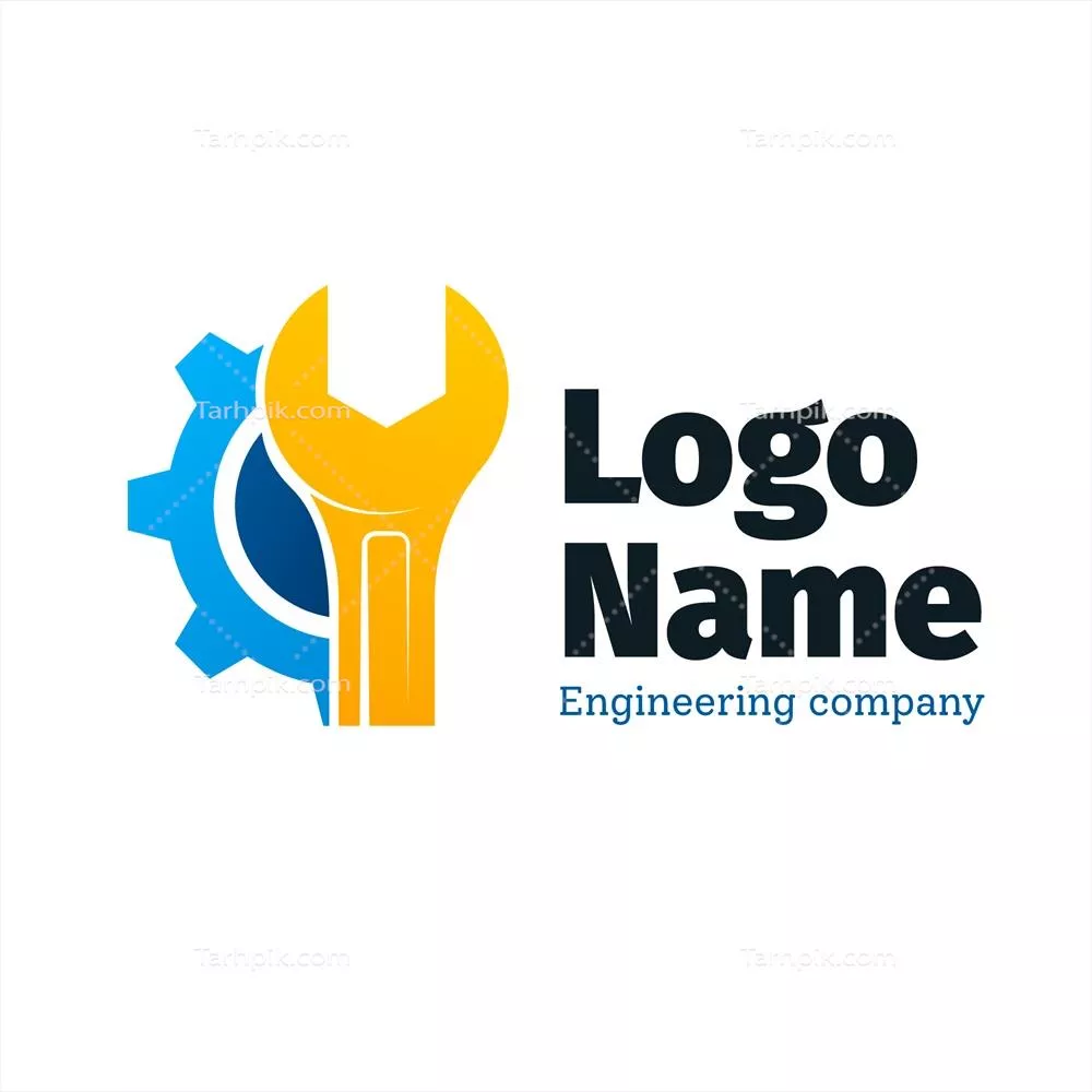 وکتور لوگوی برداری مهندسی مکانیک با گرادیانت و طراحی مدرن