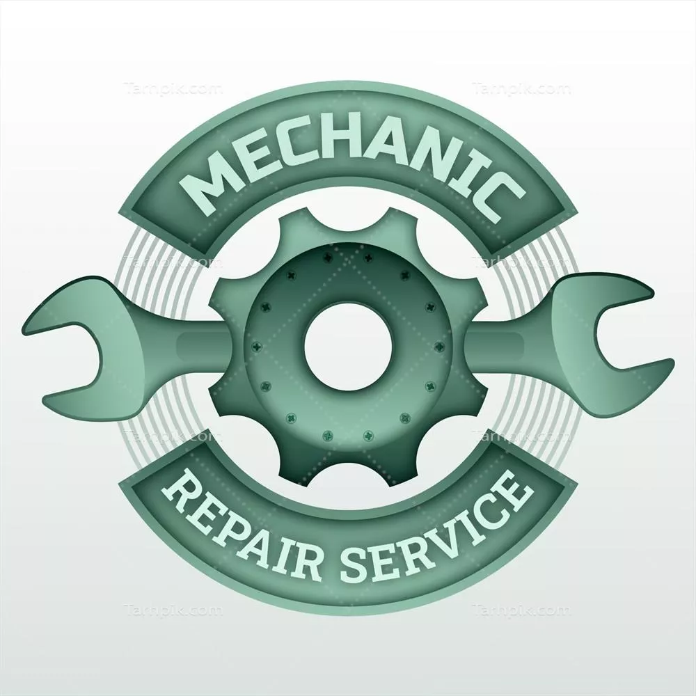 وکتور الگوی لوگوی تعمیرات مکانیکی با طراحی گرادینت حرفه‌ای