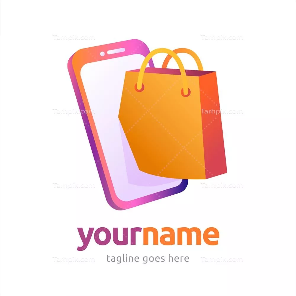 طراحی لوگوی فروشگاه موبایل با گرادیان و وکتورهای زیبا و مدرن