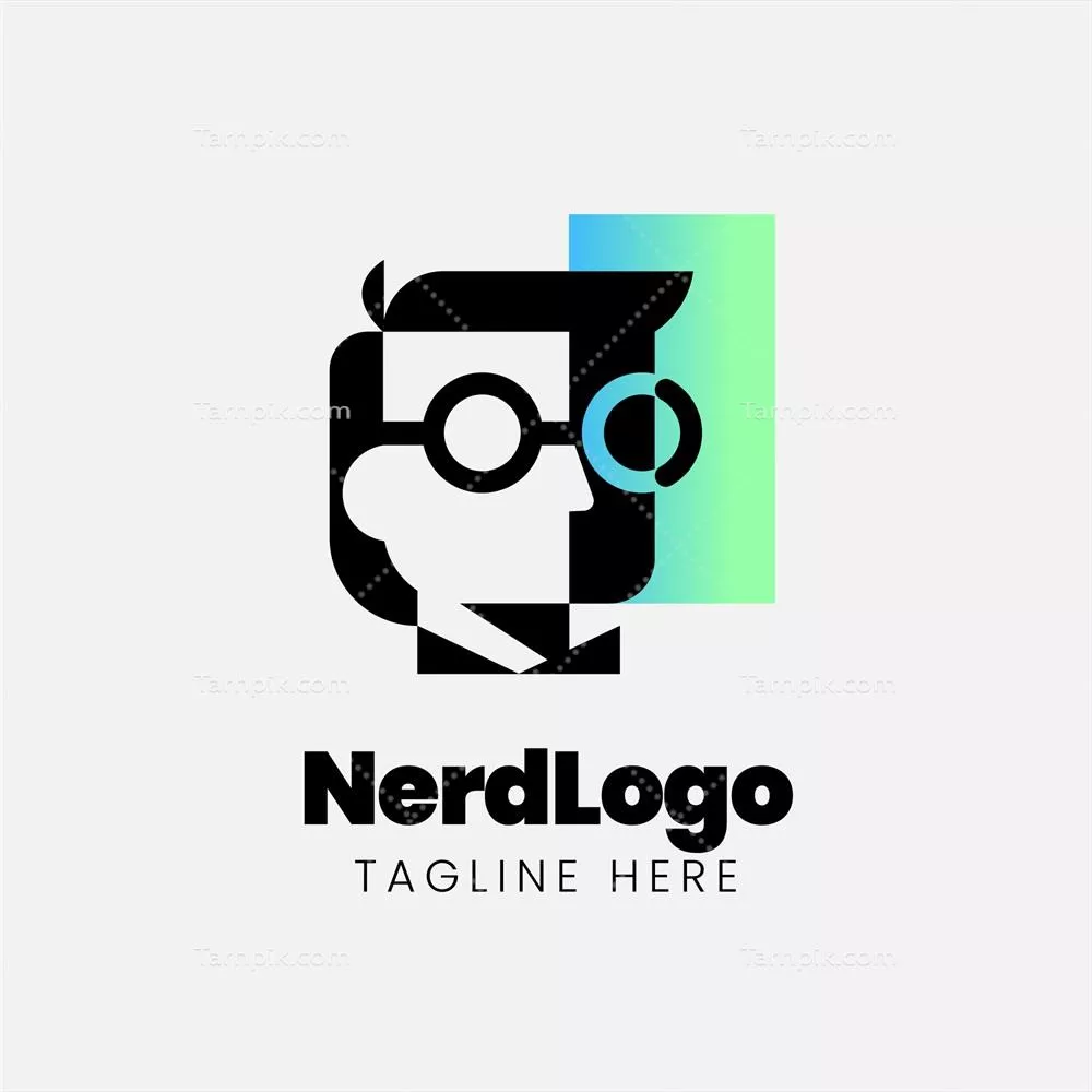 وکتور قالب لوگوی نرد با گرادینت برای طراحی‌های مدرن و خاص