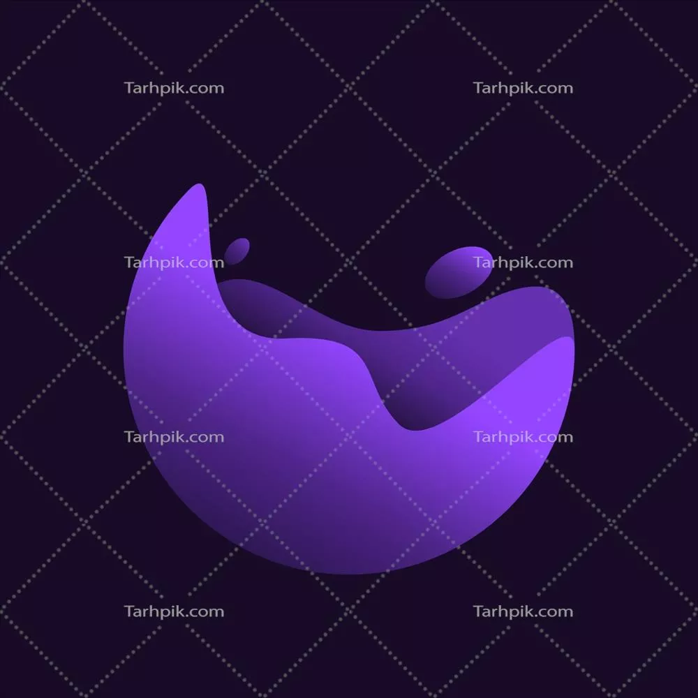 وکتور الگوی بنر مایع گرد با گرادیان رنگ بنفش و شبانه