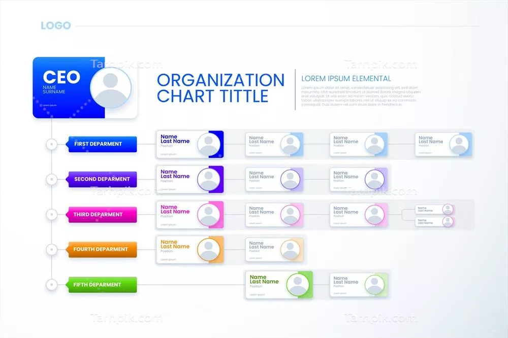 نمودار سازمانی گرادیانت عالی با کیفیت و فرمت وکتور