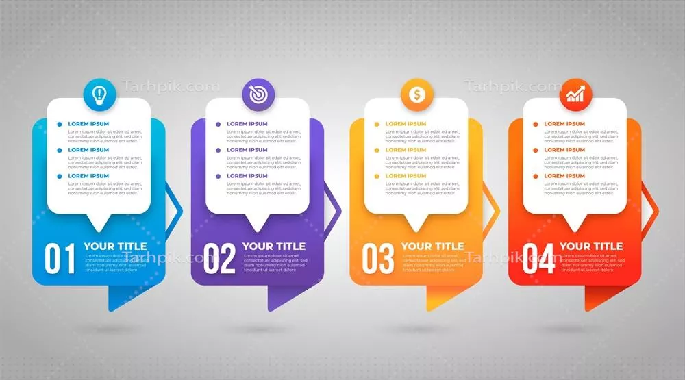 الگوی اینفوگرافیک فرآیند گرادیانت (نسخه ۳) با طراحی وکتور