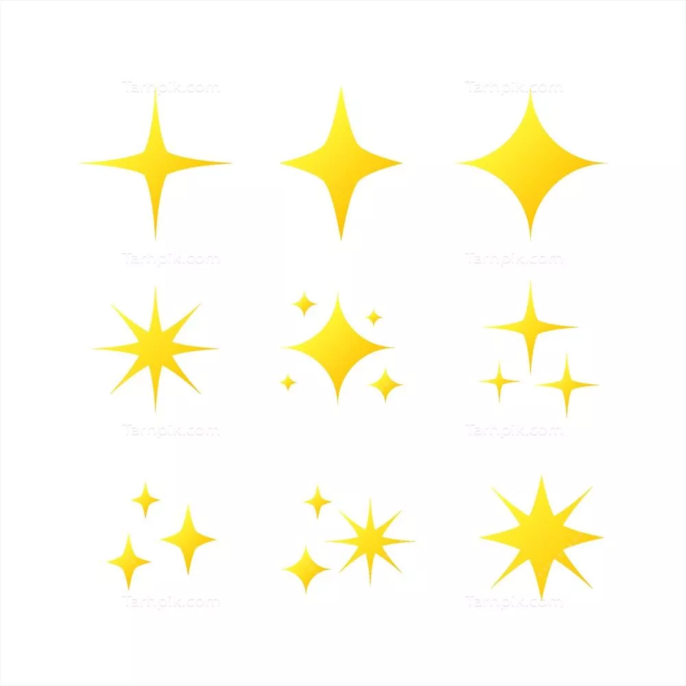وکتور مجموعه طراحی ستاره های درخشان با گرادیان رنگی
