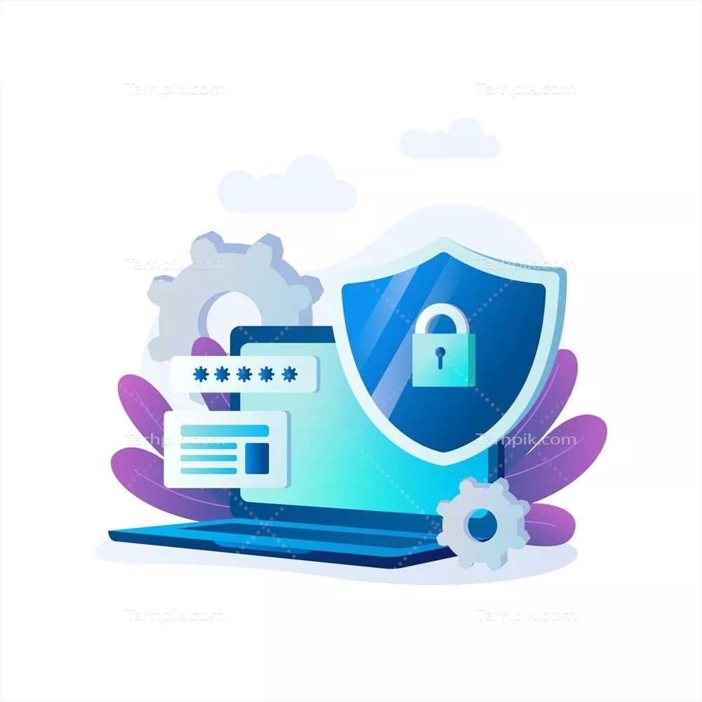 تصویر وکتوری با شیب رنگی برای SSL و امنیت سایبری