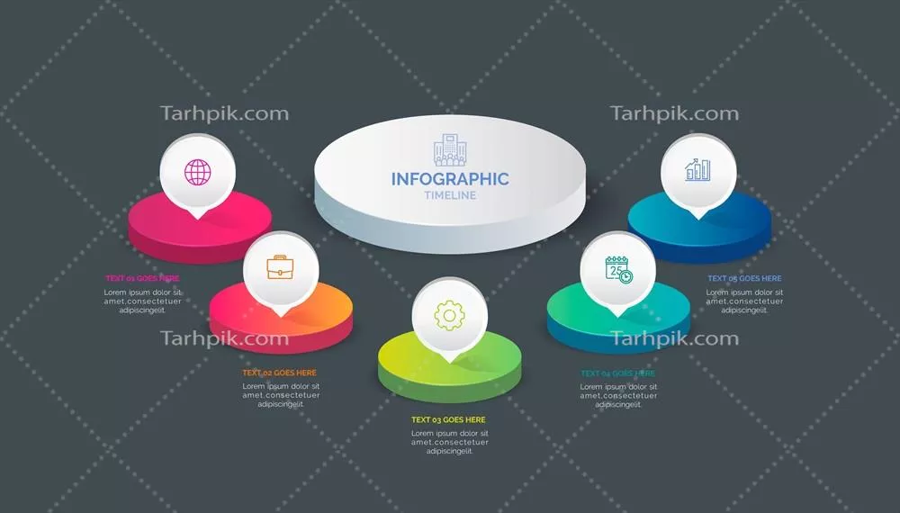 وکتور الگوی اینفوگرافیک زمانبندی گرادیانت برای طراحی و ارائه بصری اطلاعات