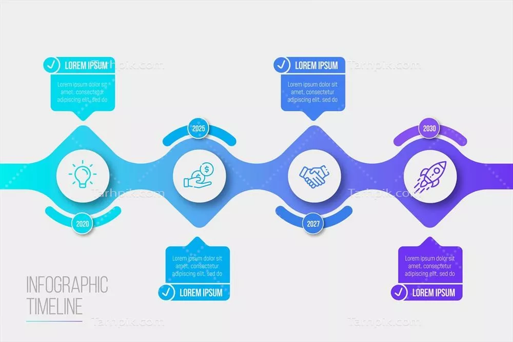 الگوی اینفوگرافیک خط زمانی گرادیان (نسخه 2) - وکتور