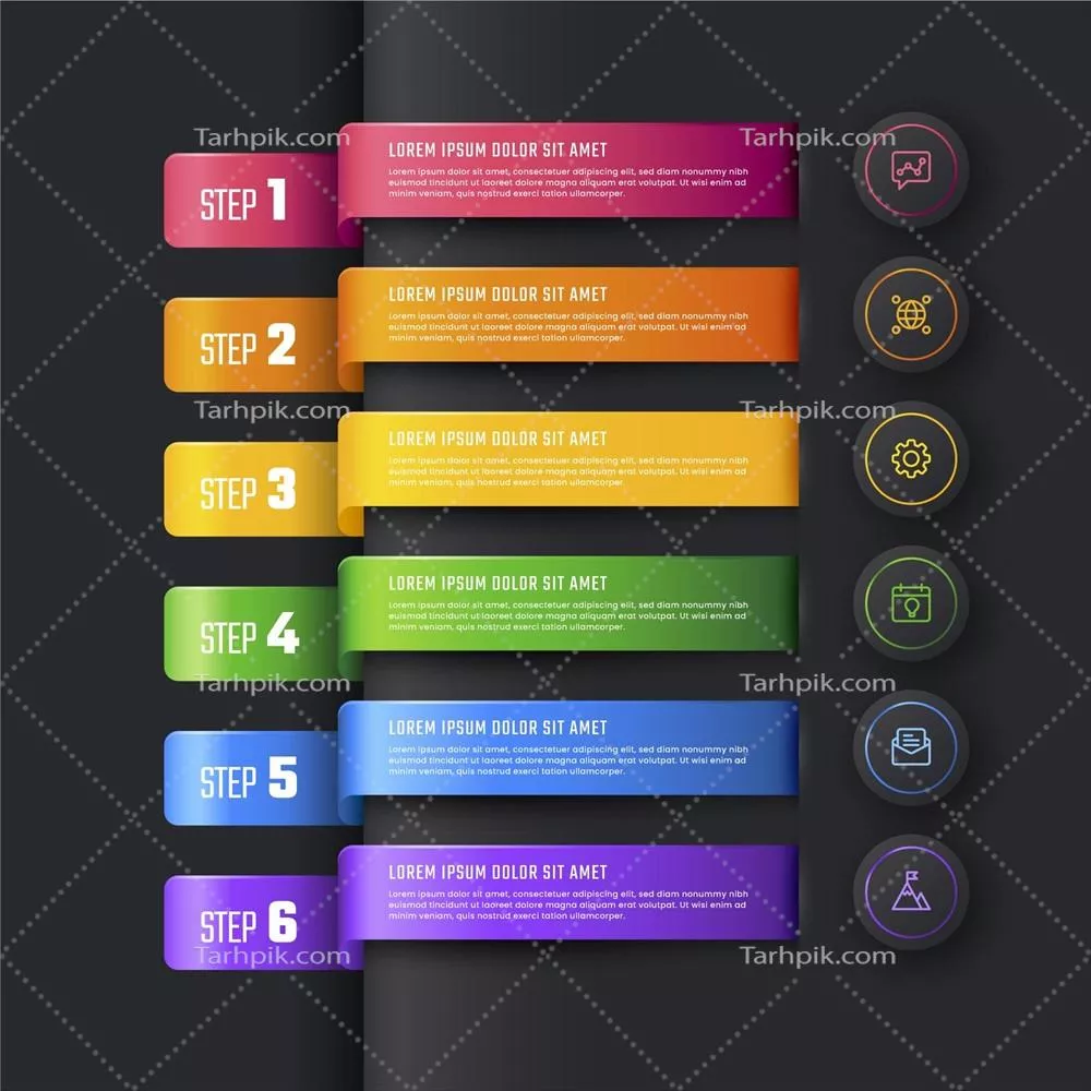 قالب اینفوگرافیک گرادیان زمانبندی با کیفیت وکتور