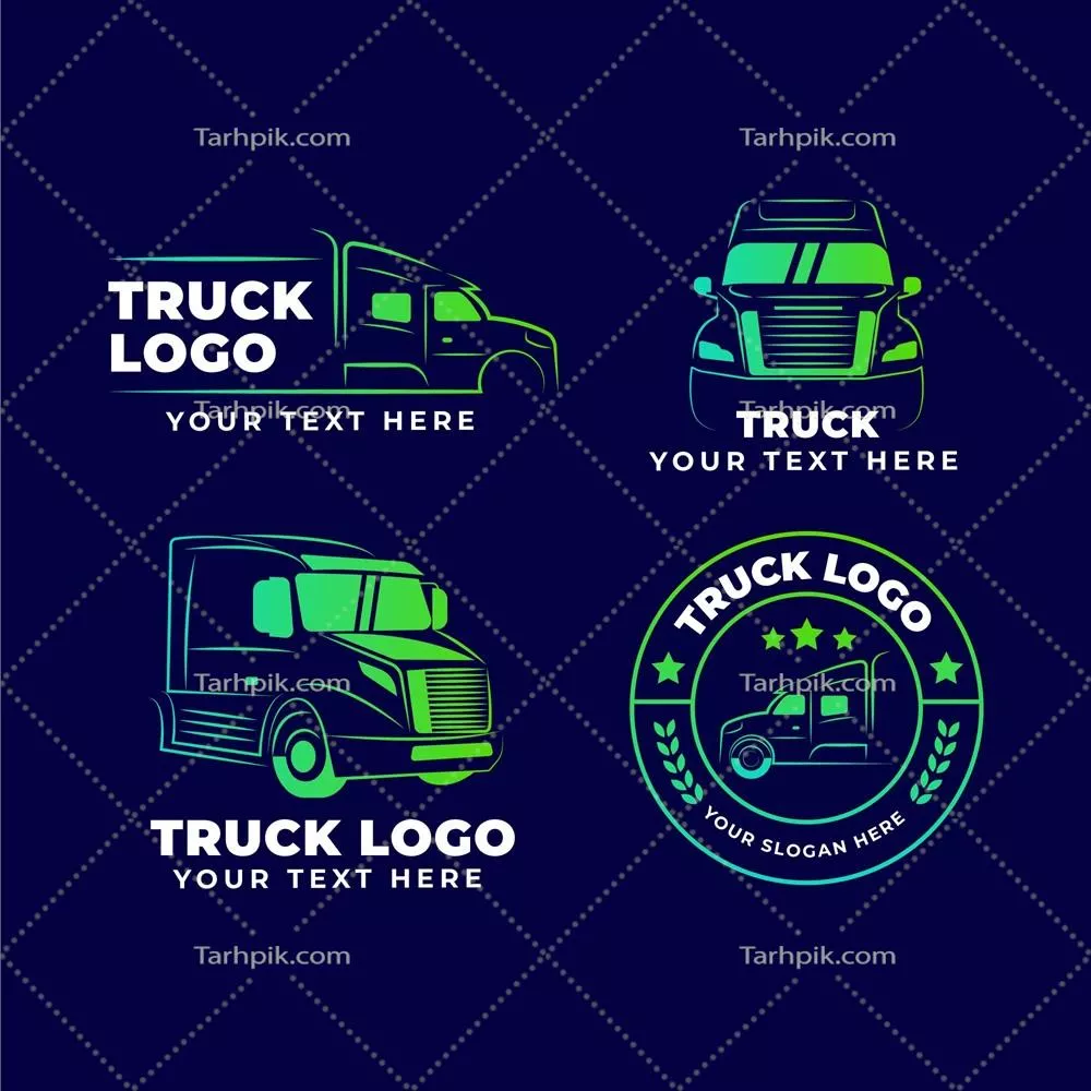 مجموعه لوگوی کامیون با طراحی گرادینت و وکتور با کیفیت بالا