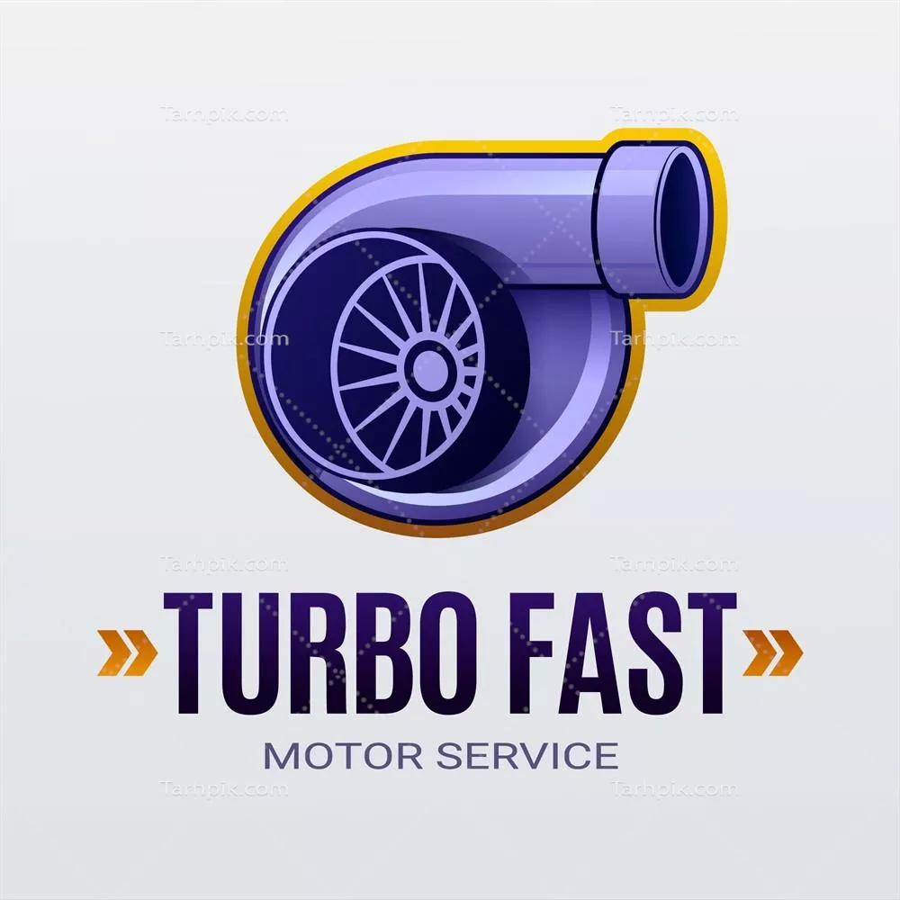 طراحی لوگوی گرادیان توربو به صورت وکتور - دو نمونه منحصر به فرد