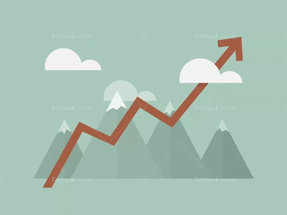 وکتور نمودار موفقیت یک کسب و کار با تجزیه و تحلیل عوامل مؤثر در رشد و ترقی