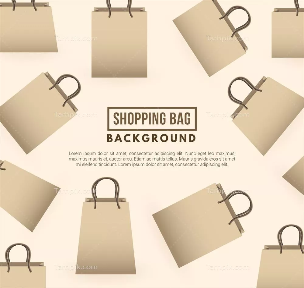 پسزمینه زیبا با کیسههای خرید مقوایی و طراحی وکتور