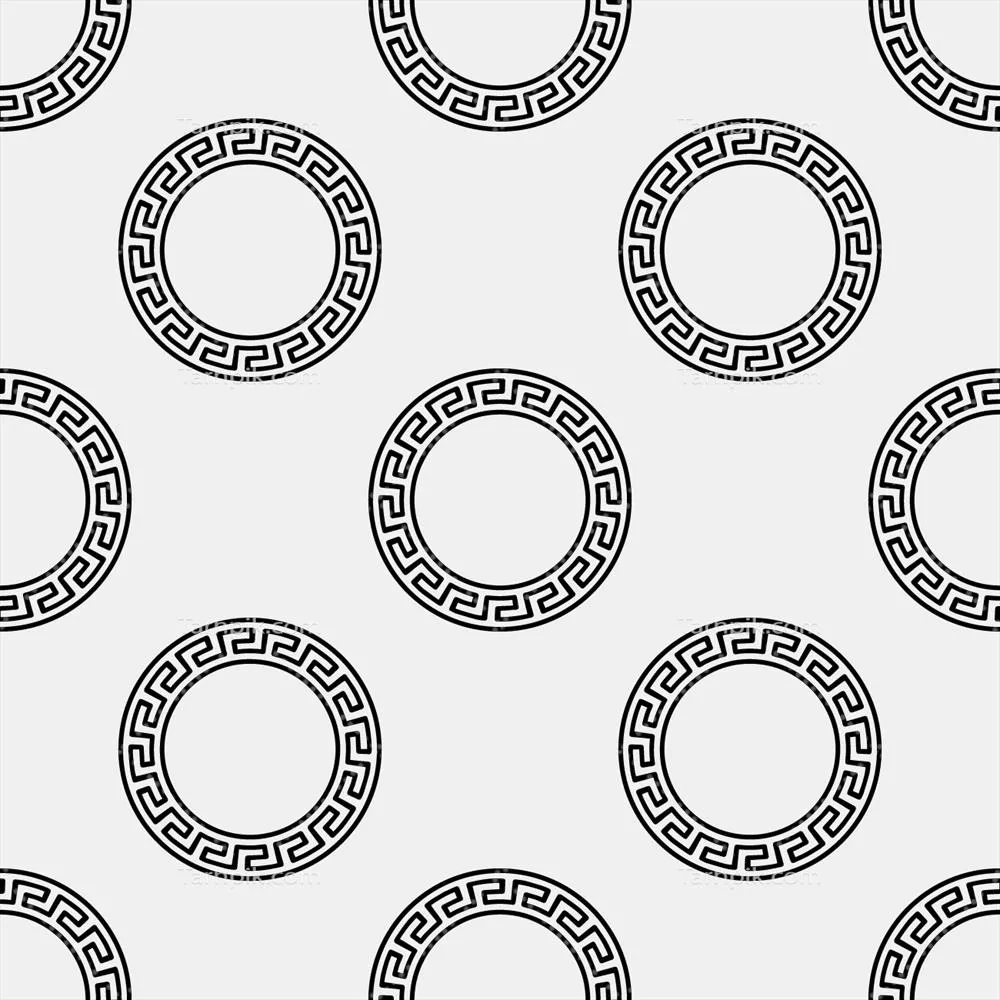 الگوی وکتور تزئینی دایرهای یونانی با طراحی منحصر به فرد