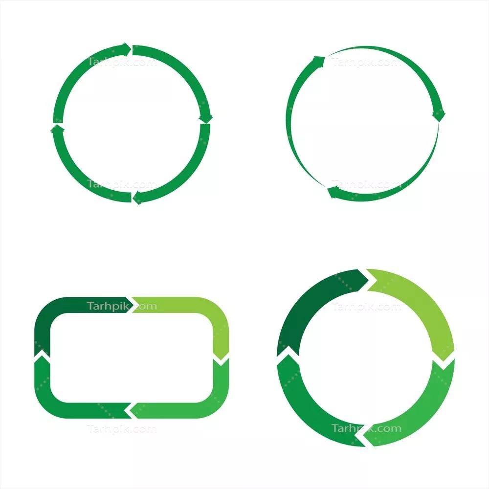نمونه آیکون وکتور لوگوی بازیافت با فلش سبز