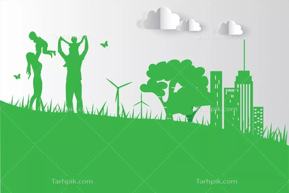 وکتور خانواده شاد با زمینه سبز در حال سرگرمی و بازی کردن