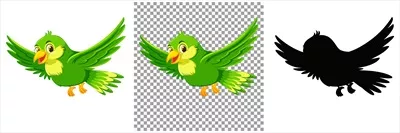 وکتور کاراکتر کارتونی پرنده سبز با طراحی زیبا و جذاب