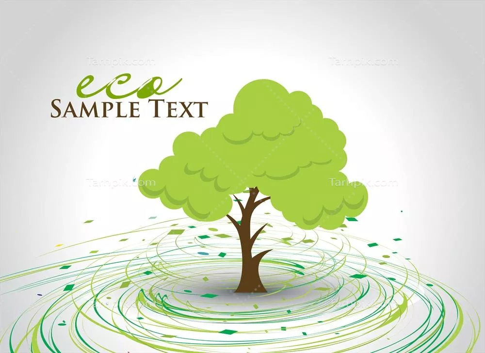وکتور پس زمینه سبز درختی با فضای متنی برای طراحیهای اکولوژیک و محیط زیستی