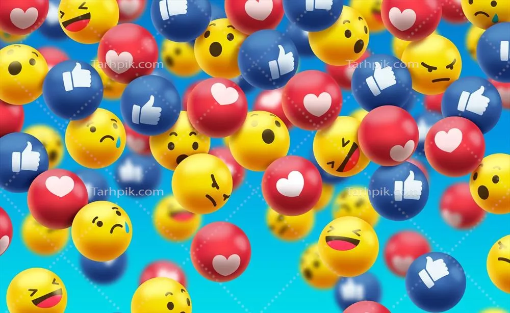 گروه واکنشهای ایموجی فیسبوک به صورت وکتور و فرمتهای مختلف