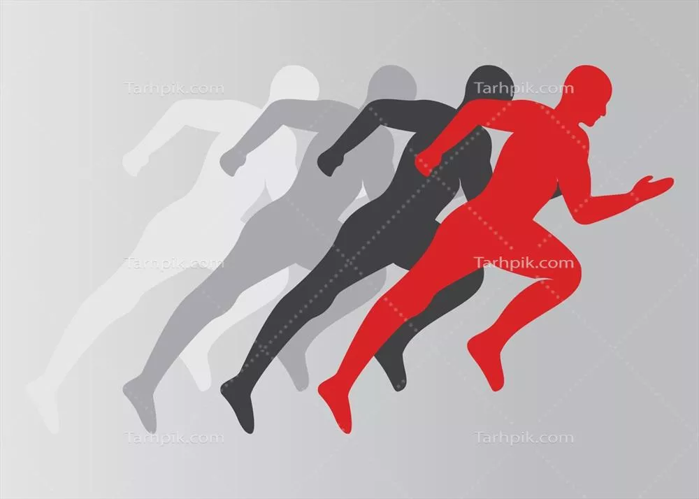 طراحی لوگوی وکتور دوندگان گروهی و ماراتن با تصویر مردان ورزشکار