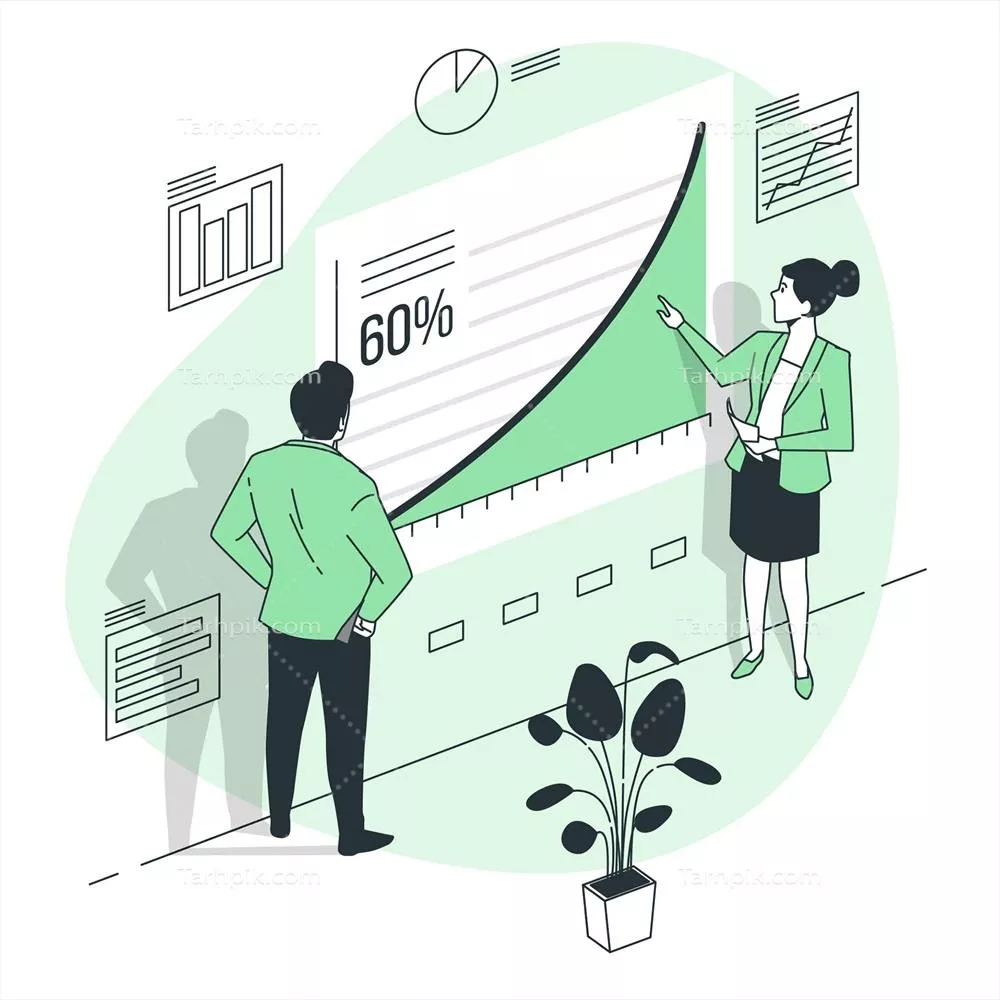 تصویر وکتور مفهوم منحنی رشد: نمایی از توسعه و پیشرفت در زمان