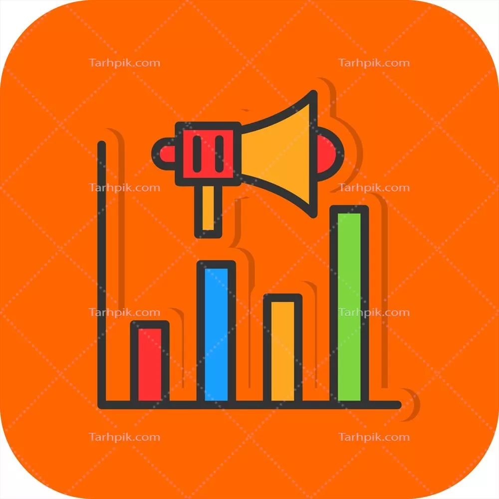 طراحی آیکون وکتور رسانههای رشد برای نمایش بصری موفقیت