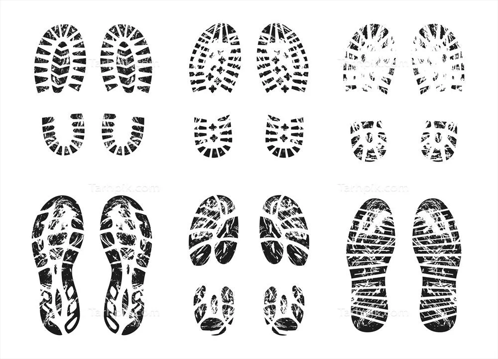 مجموعه وکتورهای سیلوئت ردیف پا به سبک گرانج