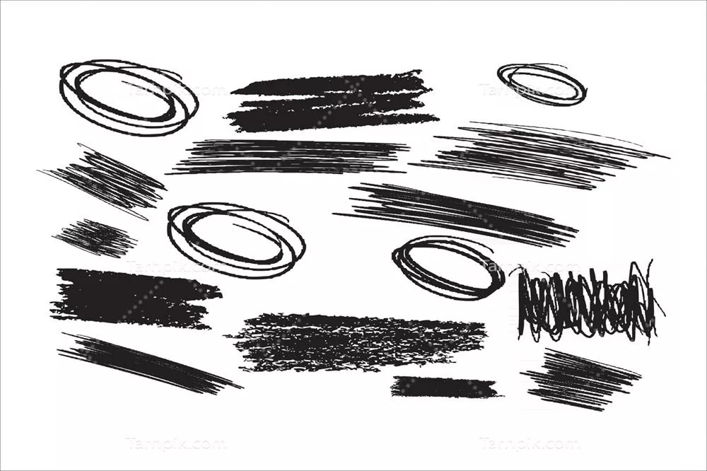 وکتور خطوط و ضربه های قلم مو در استایل گرانج برای طراحیهای هنری