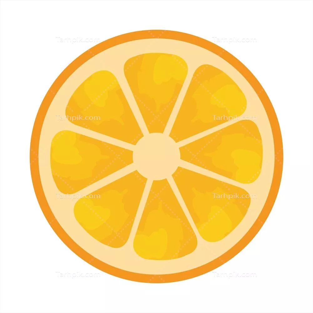 وکتور آیکون تازه میوه مرکبات پرتقال نیمه برش خورده