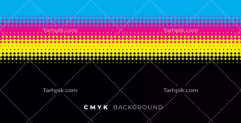 پسزمینه هاف-tone با رنگهای CMYK و الگوی وکتور زیبا