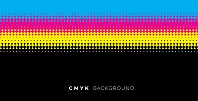 پسزمینه هاف-tone با رنگهای CMYK و الگوی وکتور زیبا