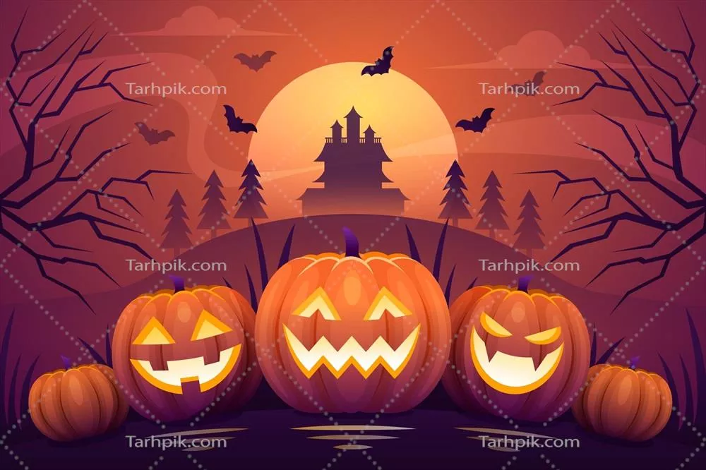 زمینه هالووین با طراحی تخت و وکتور برای جشن های ترسناک