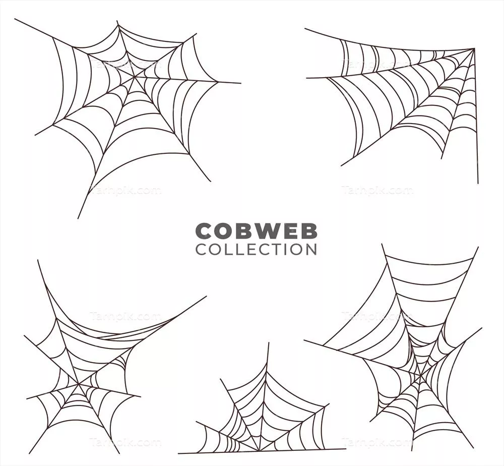 ست وکتور توری عنکبوتی هالووین با طراحیهای متنوع و خلاقانه