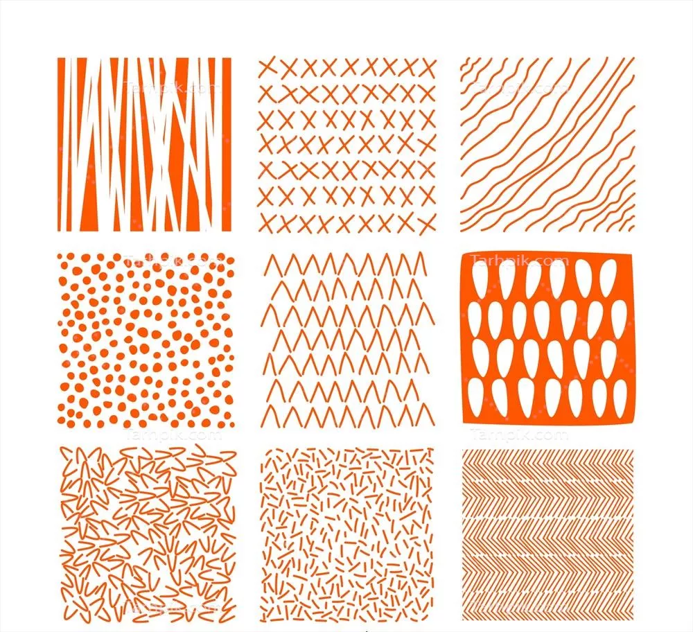 مجموعه الگوهای انتزاعی با اشکال دستکشیده به صورت وکتور