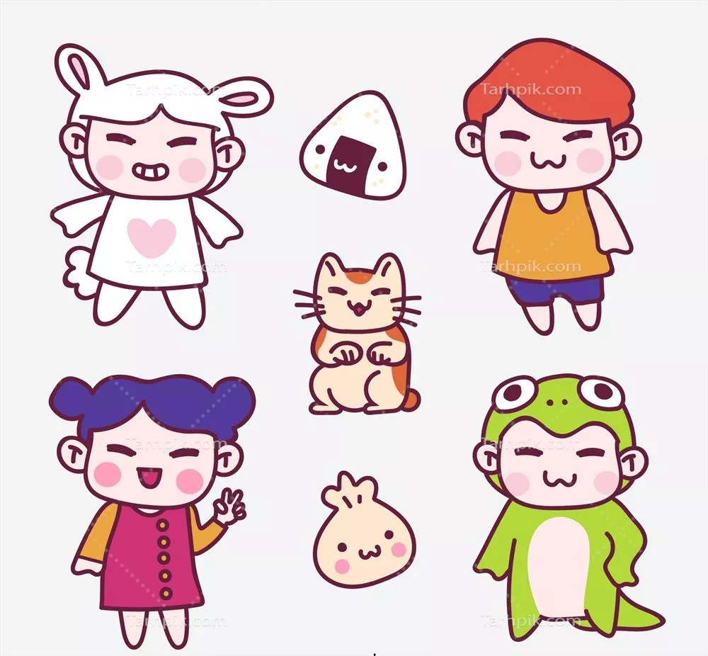 مجموعه وکتور آدمهای جذاب و دستکشیده با طراحی خاص