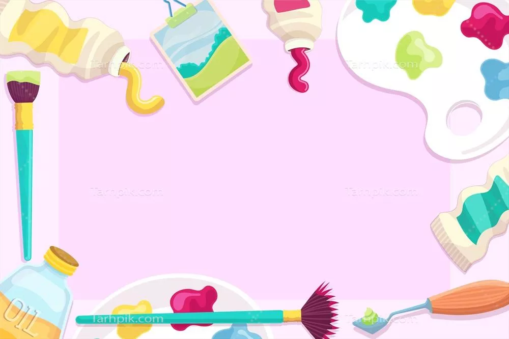 پسزمینه وکتور لوازم هنری طراحی شده با دست برای هنرهای دکوراتیو