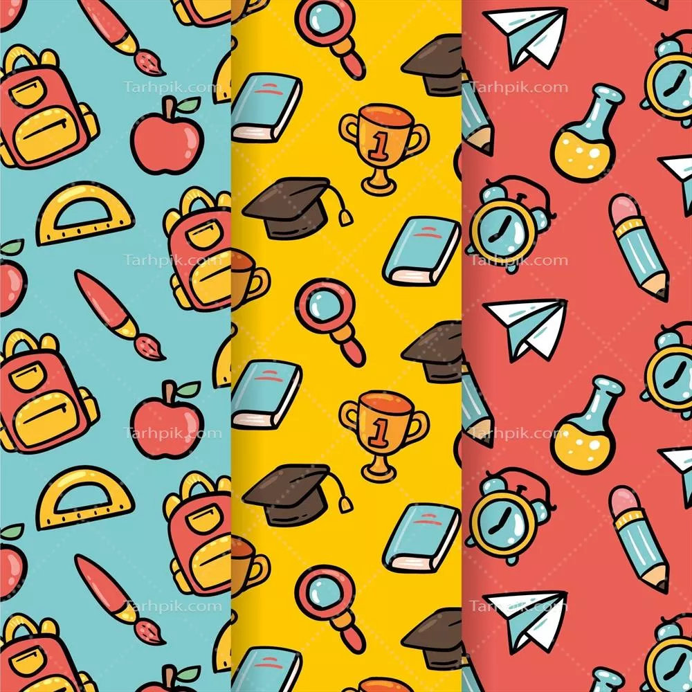 طرح های وکتور مدرسه با طراحی دستی برای بازگشایی مدارس