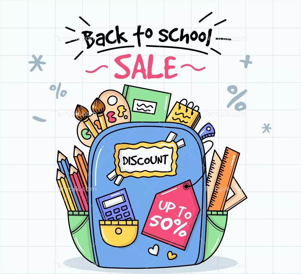 پسزمینه فروشگاه بازگشایی مدارس با طراحی دستی و وکتور