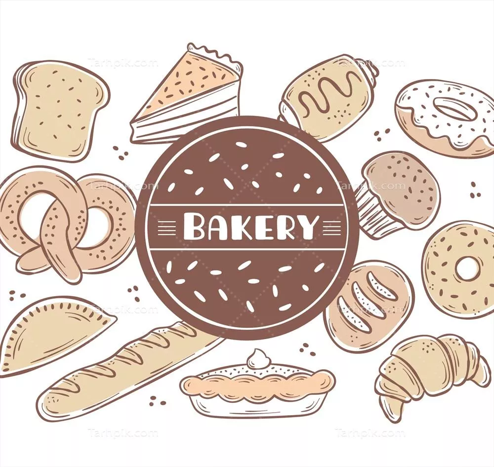 پسزمینه نانوغی با طرح دستساز و وکتوری برای نانوایی